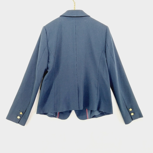 Ann Taylor Loft Blue Button Nautical Business Casual Notched Lapels Blazer P4662 - Picture 4 of 8